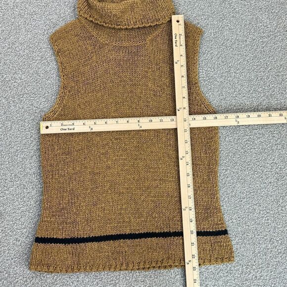 Jones New York Sleeveless Nylon Knit Turtleneck Sweater Tan Medium - Picture 11 of 12